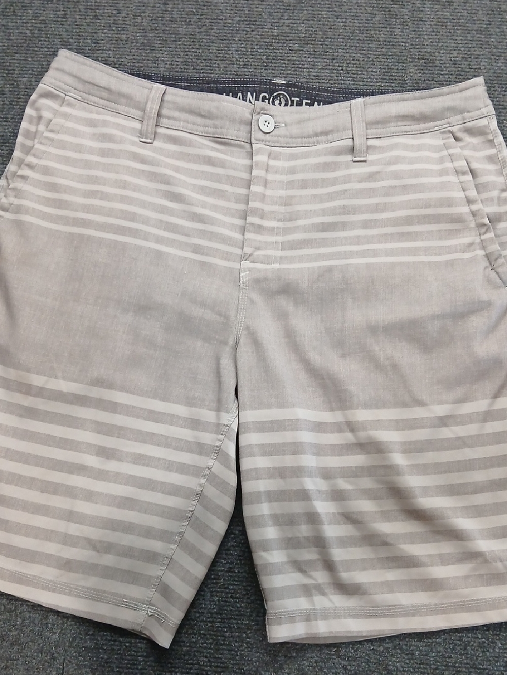 Hang Ten Men's Hybrid  Light Gray Striped Men’s Chinos Sz 36